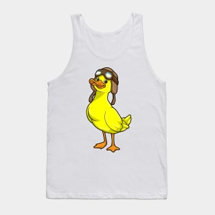 Duck as Pilot with Cap & Goggles Tank Top